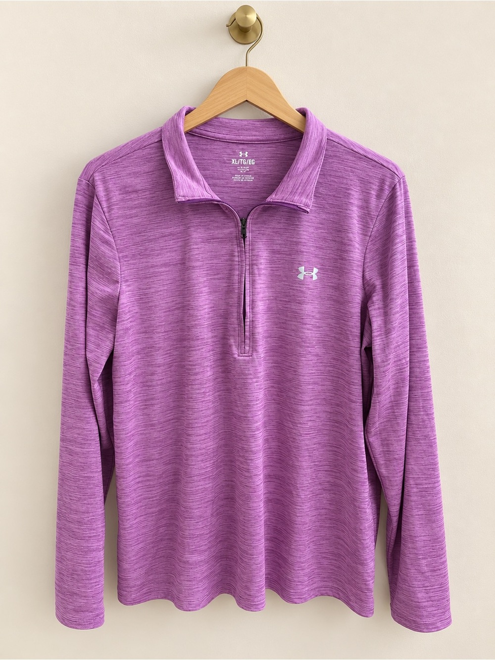 Under Armour Women’s XL Loose Fit Purple Heather 1/4 Zip Long Sleeve Pullover